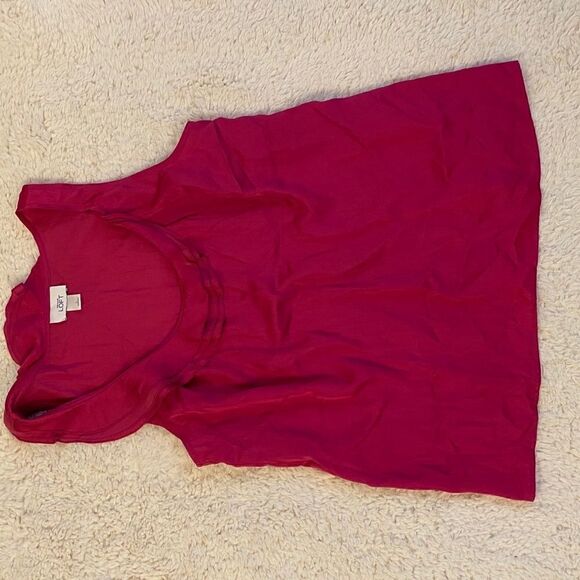 Ann Taylor Loft hot pink top with ruffle detail size L - Picture 3 of 11